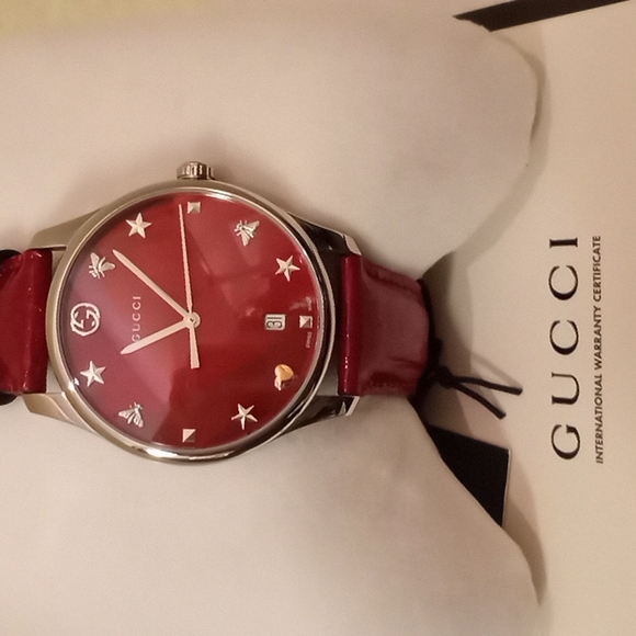 Gucci Accessories - Gucci Red Patent Leather Band  Watch